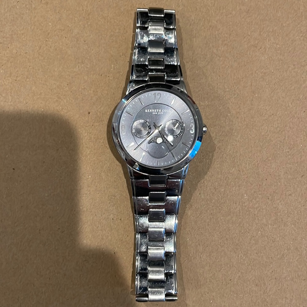 Kenneth Cole KC3643 Multifunction Moon Phase SS Watch